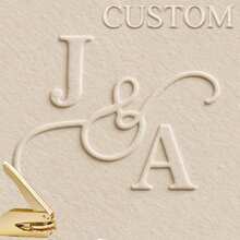 1 PC CUSTOM EMBOSSER / Initials Embosser / Library Embosser / From The Library Of / Cat Lover Gifts/Book Lover Gifts / Wedding Embosser-Black - 黑色 - 查看 1