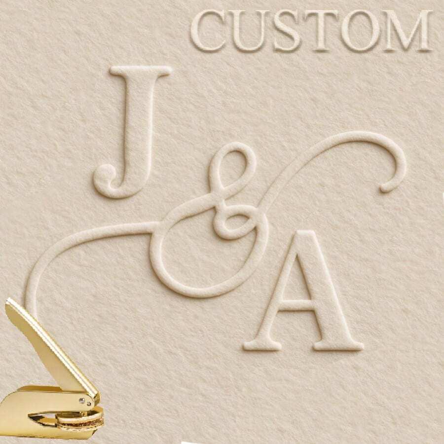 1 PC CUSTOM EMBOSSER / Initials Embosser / Library Embosser / From The Library Of / Cat Lover Gifts/Book Lover Gifts / Wedding Embosser-Black - 黑色 - 查看 1