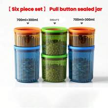 1pc Large Capacity Sealed Can Set, With Pull Ring Moisture-Proof Coffee, Tea, And Miscellaneous Grain Storage Tank | Multifunctional Storage Container For Household Kitchen | Fresh-Keeping, Insect Proof, And Mold Proof | Transparent And Visible Stacking Design | Suitable For Coffee Beans/Tea/Miscellaneous Grains/Dry Goods/Noodles | Essential For Home Office Camping
