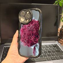 Funda para teléfono 1 funda para teléfono X/ 11/ 12/ 13/ 14/ 15/ 16 Pro |   Funda para teléfono Wave |   Chicas y hombres lindos |   Impreso con un precioso ramo de flores rosas. - Blanco - Ver 3