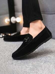 Men's Loafers Classic Fashion Comfortable Formal Shoes, Slip-On Lightweight Moccasins Penny Loafers, Casual Shoes For Men, Suitable For Valentine's Day, Outing, Party (Loafers Tend To Run Small, Big-Footed People Are Advised To Buy One Size Up) - Black - View 3