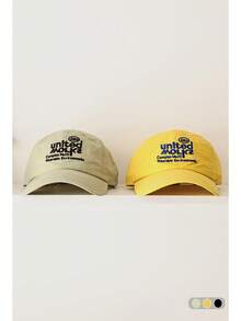 1 pieza Gorra de béisbol con bordado de letra, estilo primavera y verano para hombres y mujeres, tamaño de cabeza grande versátil, ala ancha para protección solar y estilización del rostro - Multicolor - Ver 6
