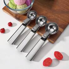 1pc Stainless Steel Ice Cream Scoop, Melon Baller Fruit Scooper, Kitchen Tool