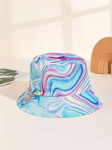 1 pezzo Cappello a secchio reversibile da donna a fantasia tie-dye, cappello estivo pieghevole per protezione dal sole, adatto per uso quotidiano e viaggi