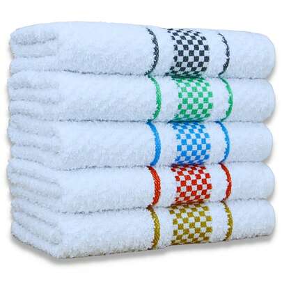 Kit 05 Pano de Prato Premium Atoalhado 45x70cm 100% Algodão 370g/m²