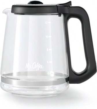 Mr Coffee 12-Cup Replacement Carafe – Compatible With Mr Coffee 12 Cup Machines, Glass Pot With Black Handle