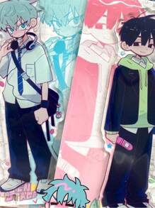 1/2 Piezas Soporte acrílico de personaje de anime estilo alienígena, regalo de cumpleaños para fans del anime, ilustraciones a color con detalles exquisitos, accesorios y adornos de anime