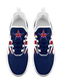 British Flag Print Men's Outdoor Running Shoes With Soft Mesh Upper, Shock-Absorbing Sole, Breathable & Lightweight, Durable For Plus Size