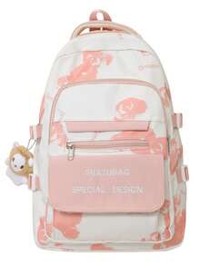 ¡Aquí llega la tormenta de ternura! Esta mochila impresa con dibujos animados súper adorable ofrece múltiples opciones de color, desbordando un encanto infantil. Con su diseño de espacio tridimensional, organiza fácilmente los libros de texto y los artículos varios, mientras que los lindos colgantes le dan un toque juguetón. La gran capacidad la hace perfecta para la vida en el campus y las salidas, combinando practicidad y atractivo visual: ¡un imprescindible para los estudiantes! - Mochila estampada - Ver 16