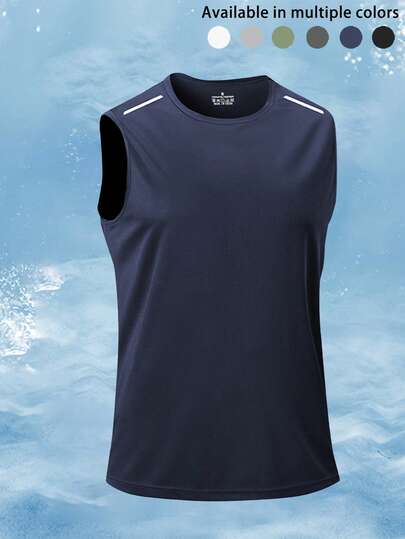 Men's Sleeveless Quick-Dry T-Shirt, Basketball Training Fitness Top Singlet, Summer