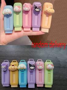 Sanrio 1pc (Random Style) Cute Cartoon KT Cat, Kuromi, Melody Retractable Rubber Eraser, Cartoon Resin Erasable Clean For Students, School Supplies, Back To School/Graduation Gift, Holiday Gift, Halloween/Christmas Gift