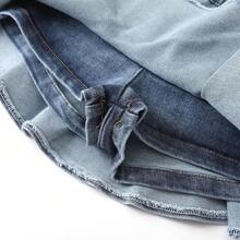 Little Girl's Denim Skirts Mini Flared Pleated Toddler Jean Skorts With Shorts Underneath - 藍色牛仔布 - 查看 11