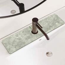 1pc Rendering Marble Style Non-Slip Silicone Faucet Drain Pad, Kitchen Drain Pad, Suitable For All Kinds Of Faucets In Bathroom And Kitchen. - Multicolor - View 7