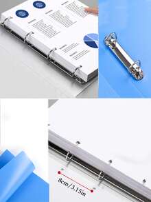 A4 透明 4 环 D 型活页夹，加厚 PP 防水 2 孔活页文件夹，适用于学校文具、办公文件、杂志存储、学校用品、返校