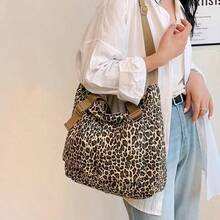 (2210)Fashion Leopard Print Women's Crossbody Bag,Multi-Pocket Design,Zipper Opening - 卡其色 - 查看 7