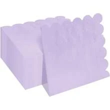 10pcs/20pcs/40pcs/50pcs/Set, Purple Scalloped Paper Plates,Cups And Napkins Set, Fan Shaped Paper Plate 9 Inch 7 Inch Shell Edge Disposable Dinner Tray Paper Cup Paper Towel Birthday Wedding Party Decoration (Light Purple) Mother's Day Gift Wedding Birthday Party Supplies Daily Picnic Camping Tray - Purple - View 3