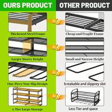 4 Layers 8 Slots Wall Mount Power Tool Organiser Garage Tool Holder Organiser Rack - Black - View 5