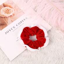 1 pièce Chouchou de Noël en peluche, accessoire capillaire mini en tissu minimaliste, joli élastique à cheveux