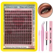 C Curl Lash Clusters Kit 10-16mm Natural Volume DIY Eyelashes Reusable Curly Individual Extensions Self Application Set With Tray Salon Quality At Home Starter Pack