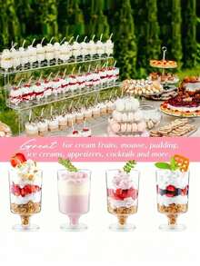 20pcs Mini Dessert Cup Clear Parfait Appetizer Cup Small Serving Bowl, Plastic Small Dessert Cups, Clear Plastic Cups Without Spoon, Reusable Mini Dessert Cup, Party Supplies, Cups Plastic Travel For Cakes, Ice Cream, Tasting, Party, Buffet, Wedding, Picnic Party, Ramadan, Party Supplies, Cups Plastic (Without Spoon) - Multicolor - View 6