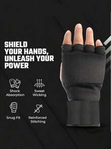 Bandages de boxe avec doublure en éponge, longues sangles pour poignet pour hommes, femmes et jeunes. Protection rembourrée élastique pour le sport, l'entraînement, le Muay Thaï, le MMA, le kick-boxing, les arts martiaux et les entraînements de frappe