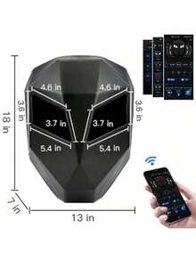 Mochila de motocicleta Gelrova Knight LED, maleta de estilo urbano de 48.26 cm de PVC, bolsa para laptop con carga USB, sin batería, ideal para salir - Gran maleta rígida para moto - Negro - Ver 5