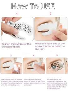 6 Blatt Clown Gesicht Tattoo Halloween temporäre Tattoos, erschreckende Augenschatten Tattoos, Clown Make-up Halloween Gesichtstattoo Aufkleber für Karneval, Totenfest, Cosplay und Festivitäten