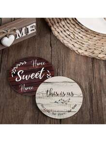 6 قطع طقم حواملات أكواب بطراز المزرعة ، [بدون صندوق] مطبوع عليها عبارات إلهامية ، مصنوعة من الخشب ، قابلة للغسل باليد ، مناسبة لديكور المنزل والصالة والدراسة والمطبخ ، هدية مثالية لعشاق القهوة وهدايا المنزل - تصلح لمناسبات مثل عيد الميلاد ، إلخ