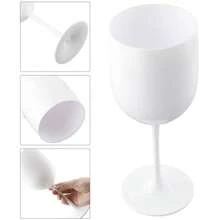 Große weiße und rosa wiederverwendbare Plastik Champagnergläser für Silvesterpartys, Weihnachten, Cocktailpartys und Weinverkostungen - langanhaltend und elegantes Partyzubehör