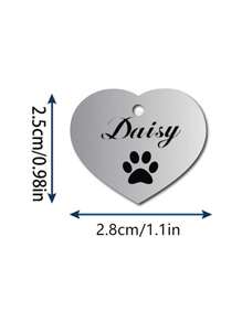 [Customized] 1 Pc With Elegant Gift Box Personalized Hollow Paw Print Heart-Shaped Stainless Steel Pet ID Tag, Can Customize Pet Name On Front, Contact Info & Address On Back, Anti-Lost Pet ID Tag Suitable For Small, Medium And Large Dogs And Cats