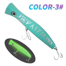 Big Game19厘米120克3D眼UV夜光浮动2个三叉钩游泳风格人造塑料波爬钓鱼饵