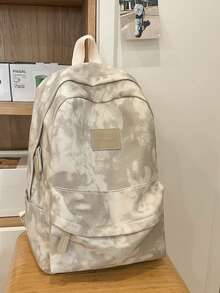 1 件男士尼龙书包通勤包背包钱包，轻便大容量，配有可调节肩带，防刮耐磨，适用于商务/通勤/工作/办公室，适用于大学高中假期，休闲学院风运动，纯色，其他印花，适合大学生，送给男朋友的女孩礼物