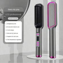 Multi Functional Straightening Comb, Heat-Resistant Electric Comb, Anti-Scald Ceramic Hair Straightener Comb Fast Heating For Home Salon - UK Plug(220-240V) - View 5