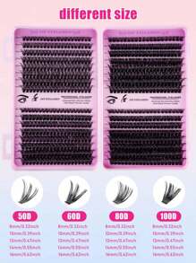 640 Pieces Of 10D+20D+30D+40D+50D+60D+80D+100D Fine Hammer Fixed Eyelash Extension Kit D Single Natural Volume Can Be Reused, Lightweight, Easy To Apply Eyelashes, Suitable For DIY Eyelash Extension