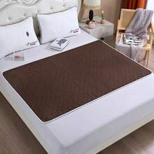1PC Large Size Washable Cotton Incontinence Pad For Elderly, Teens & Menstrual Use - Leakproof Mattress Protector Cover In Non-Woven Fabric, Easy Care Essential Home Essentials For Seniors Bedding Protection, Quilted Texture Design, Breathable Fabric - Gray - 查看 2