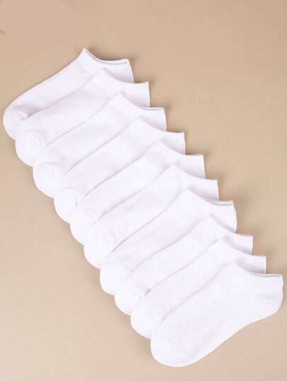 30pcs/20pcs/12pcs/10pcs/8pcs/6pcs/4pcs/2pcs Moisture Wicking Antibacterial Breathable Knitted Lining Socks Gift Set, Suitable For Men And Women, Comfortable, Soft, Elastic, Fashionable Solid Color, All Season Wear, Casual, Daily, Yoga & Sports