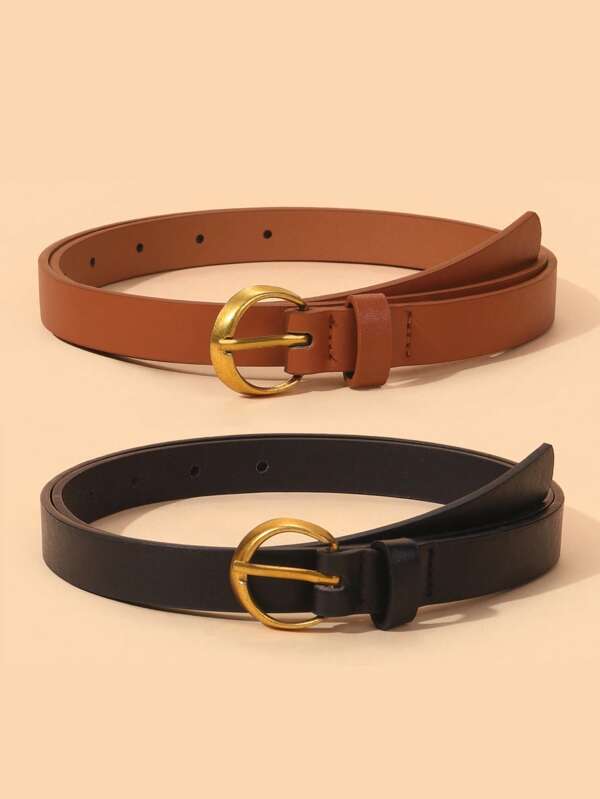 1 pièce Ceinture de taille enfant mode bronze antique, matériau PU de haute qualité, convient pour les jeans, robes, toutes saisons