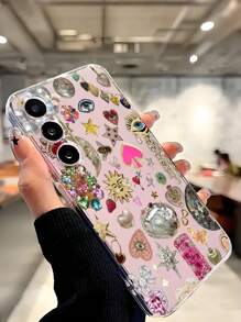 Retro 1pc Fashionable Jewelry Puzzle Design Soft Phone Case Protective Cover Compatible With IPhone, Honor, Redmi, Galaxy,