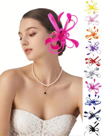 1 pièce Fascinator Pince à cheveux Épingle à cheveux Accessoire de tête Coiffure à thé Rassemblement de fleurs Accessoires de tête Fête Mariage Broche