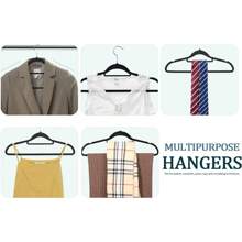 100/60/20/10/5 Packungen Premium Samtkleiderbügel mit Krawattenhalter - rutschfeste und belastbare Kleiderbügel (42cm), 360° drehbare Haken für Jacken, Hoodies, Pullover - platzsparende Samt-Anzugbügel