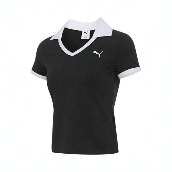 Puma Women's Pool Time Polo Shirt, Knitted Collared Short T-Shirt 63312101