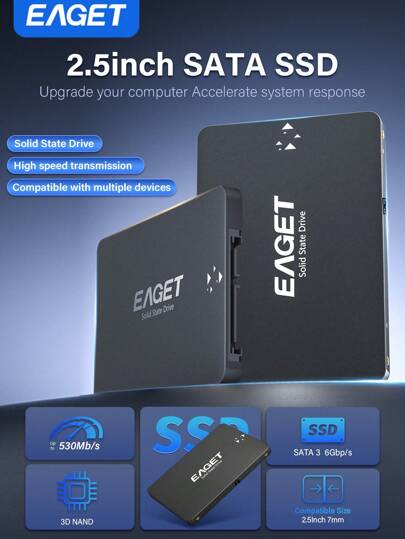 Portable SSD,2T SSD Internal Solid State Hard Drive 2.5inch SATA III Internal SSD , Up To 550MB/S Upgrade PC Or Laptop Memory And Storage For IT Pros, Creators, Everyday Users