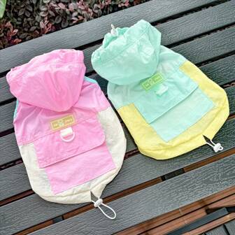 This Spring And Summer Pet Sun Protection Clothing Comes With A Small Hat And A Color-Block Design, Making The Pet Look More Playful And Cute When Wearing It. The Fabric Of The Clothing Not Only Provides Sun Protection But Also Has A Slight Waterproof Function. This Summer, Take Your Beloved Pet Out To Enjoy The Summer!