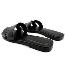 Open Toe Flat Dress Sandals Womens Slide Comfortable Summer Black, Brown, Sandals For Women AI-Sandal - 黑-黑SH - 查看 3