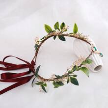 手工制作的森林仙子头饰，花仙子头饰，适合女性和女孩，可用于文艺复兴时期角色扮演、化装舞会、仙女舞会、皇冠、发饰、学校用品、嘉年华装饰、婚礼等场合。 - 彩色 - 查看 3