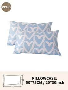 1pc/2pcs/4pcs Polyester Heart Pattern Pillowcase (Pillow Insert Not Included), Soft & Comfortable, Suitable For All Seasons - Multicolor - View 41