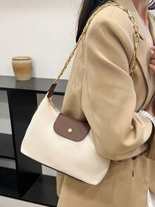 Bolsa de Ombro de Grande Capacidade, Minimalista e Fashionista, para Uso Casual, Compras, Transporte, Escola