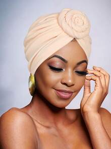 Awegeo 女士纯色头巾，带装饰细节 - 休闲时尚头巾，适合居家和日常佩戴 - 彩色 - 查看 16