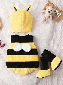 Baby Boy Girl Halloween Costume Animal Costume Plush Sleeveless Crew Neck Romper Hat Shoes Party Clothes - Yellow - View 6