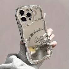 Funda para teléfono (1 unidad) con diseño ondulado electrochapado y colgante de perla. Funda protectora antigolpes de cobertura total. Accesorio de moda compatible con phone 11, 12, 13, 14, 15, 16 Pro y Pro Plus. Diseño elegante para nuevos modelos. - Colores mixtos 3 - Ver 8